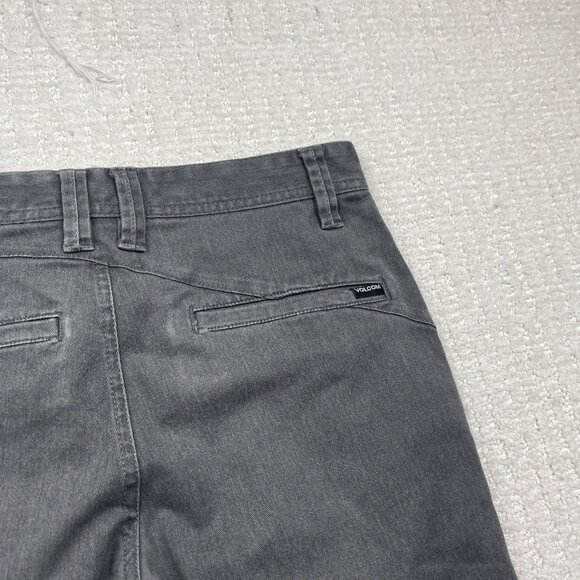 Y2K Volcom Pants Boy 26 / 12 Gray Straight Leg Flat Front Eco Repreve Skater - Picture 11 of 11